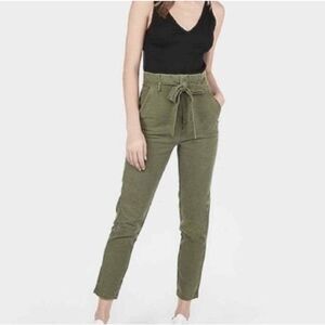 ✨Express Extreme High Rise Stretch Green Paperbag Cargo Trouser Pants✨